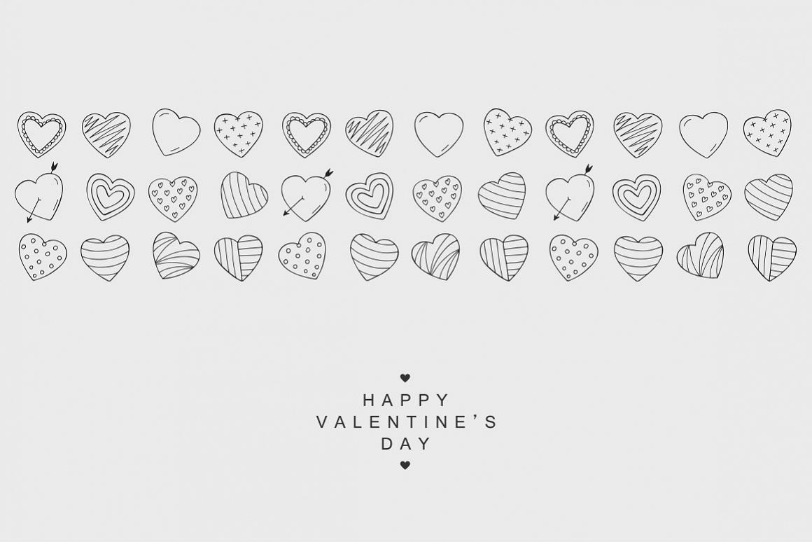 Happy Valentine's Day card. Hearts. example image 1