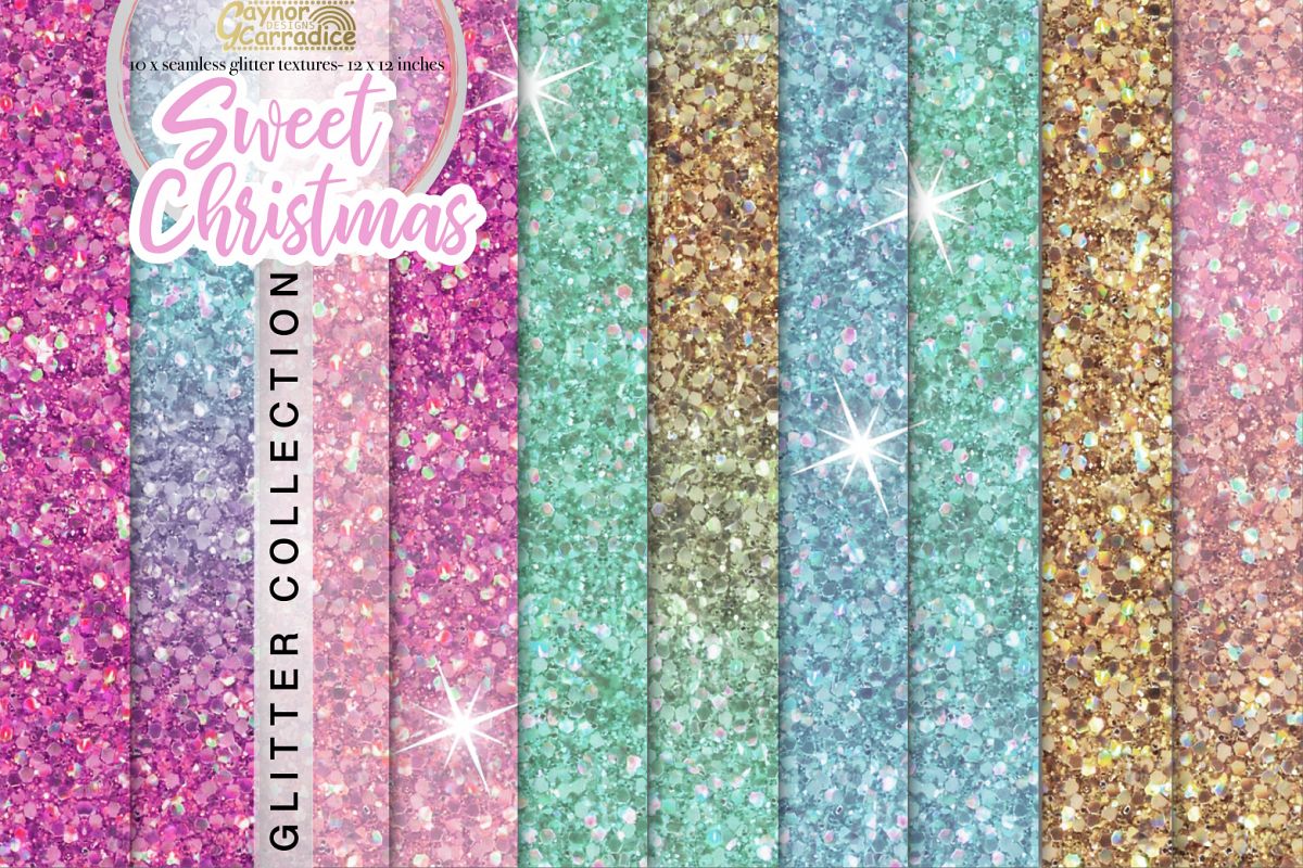Christmas Unicorn Glitter seamless textures example image 1