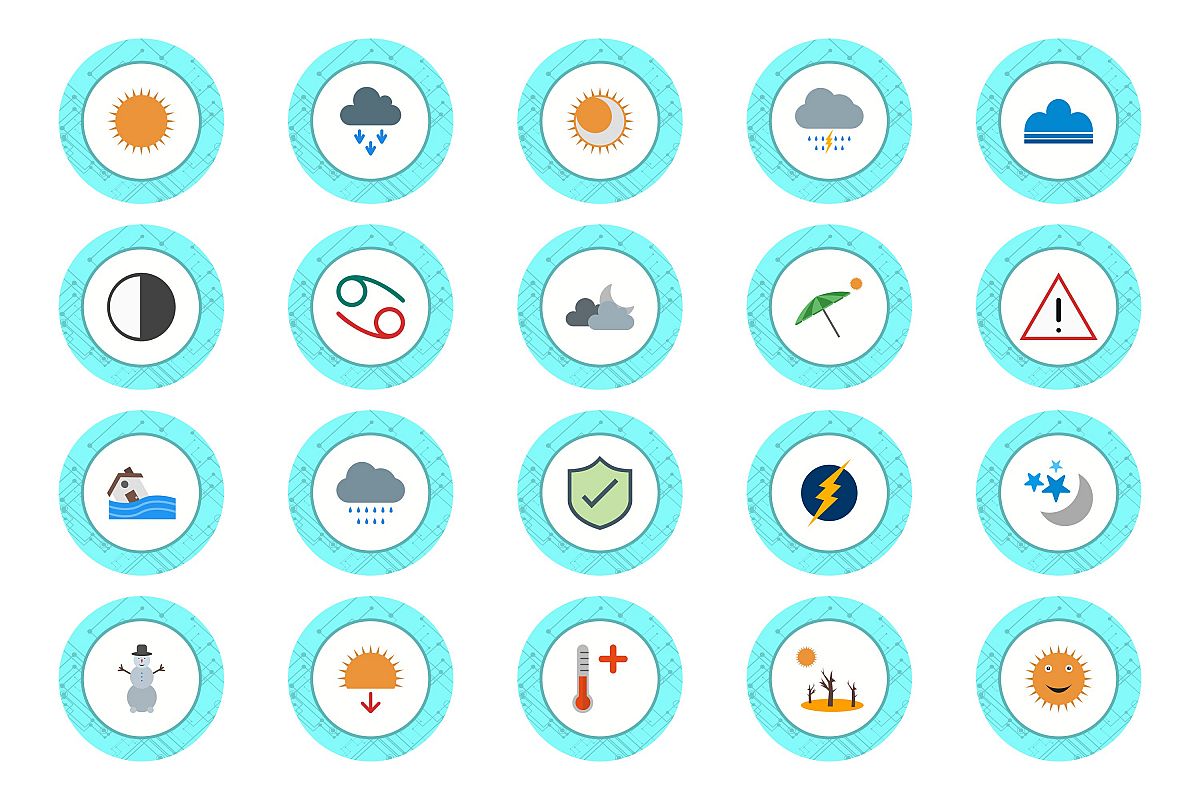 Set Of Weather And Season Icons example image 1
