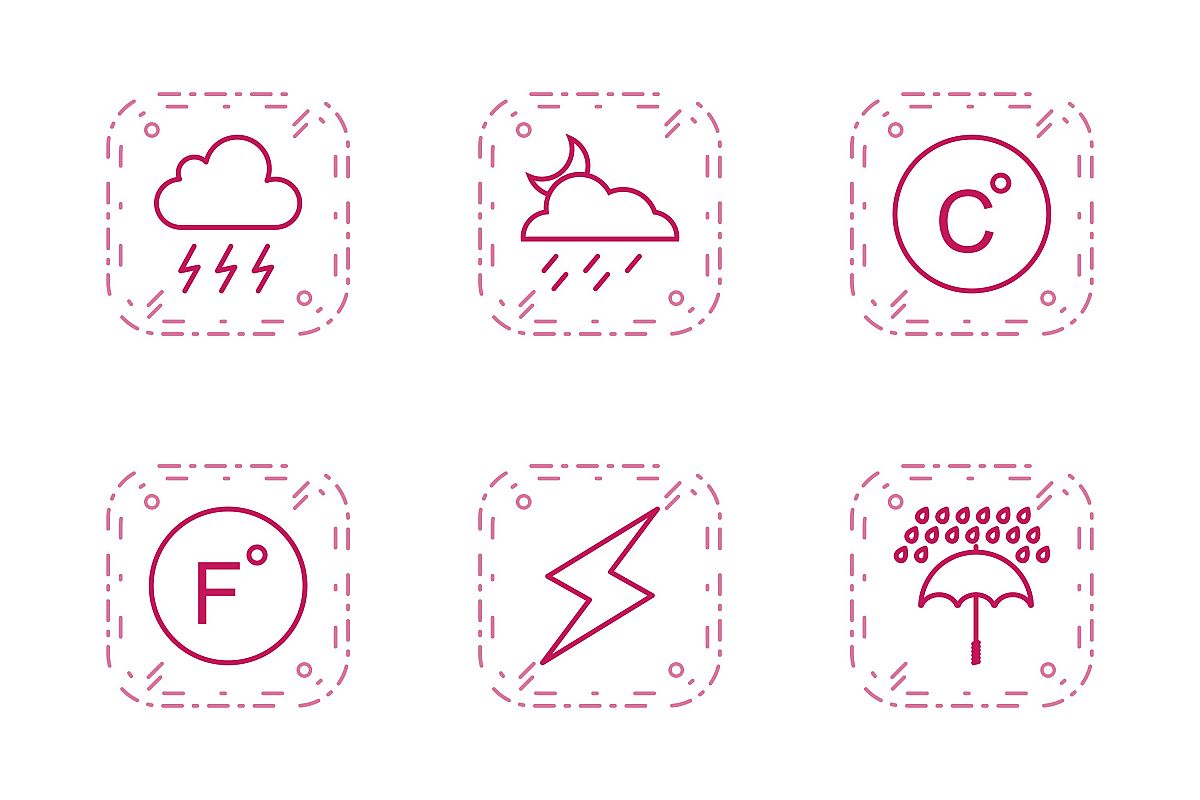 Set Of Weather And Season Icons example image 1