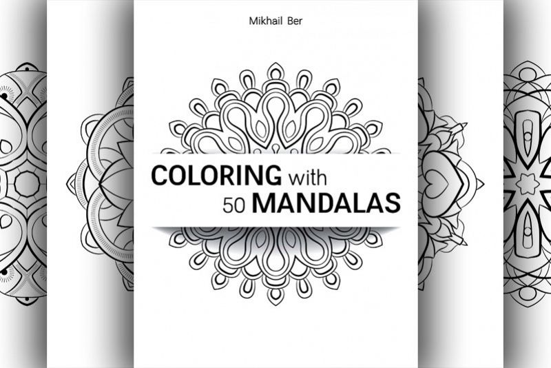 Coloring with 50 floral mandalas example image 1