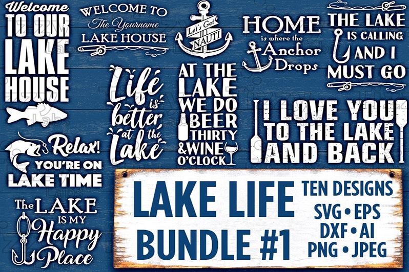 Download Lake Life Svg Bundle Set 1 SVG Files - Lake Signs Svg ...