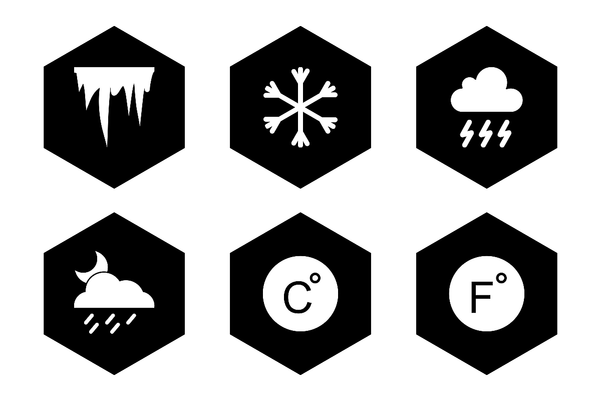 Set Of Weather And Season Icons example image 1