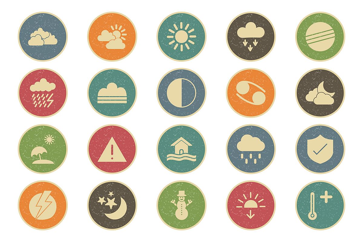 Set Of Weather And Season Icons example image 1