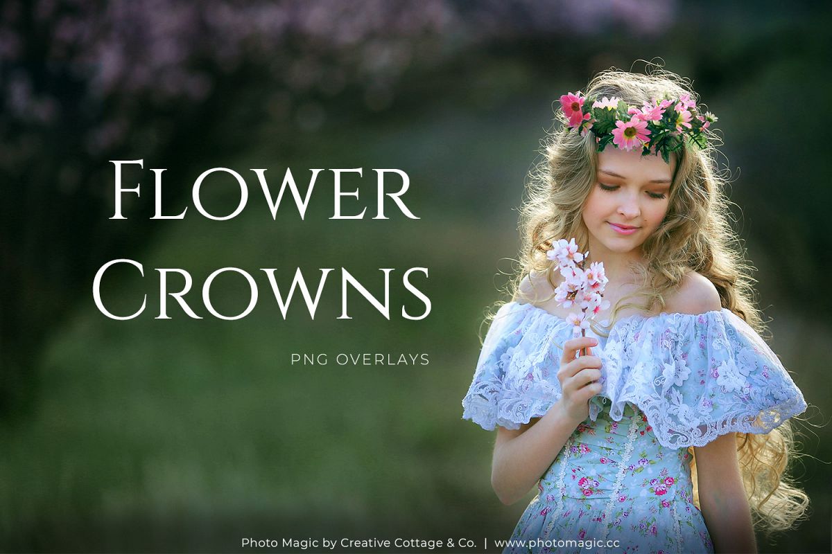 Fantasy Flower Crowns Photo Overlays example image 1