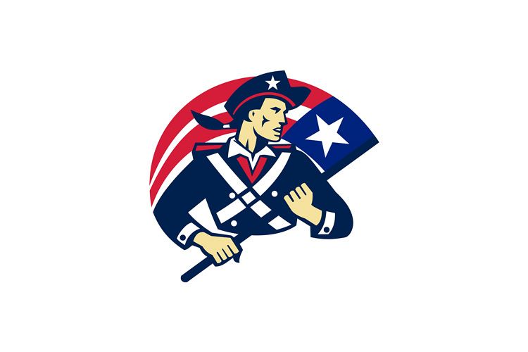 american patriot minuteman flag retro example image 1