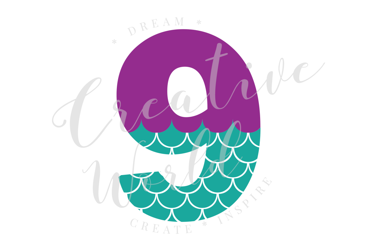 My 9th Birthday Mermaid SVG | Mermaid Birthday Girl svg example image 1