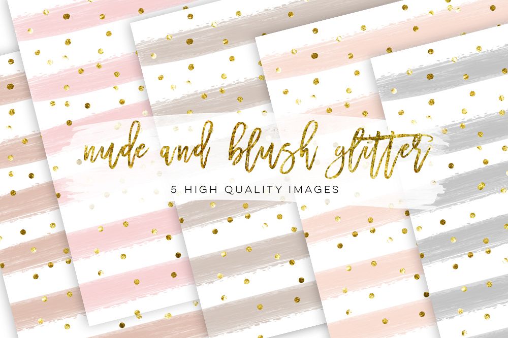 glitter digital scrapbook, modern nude paper, watercolour modern stripes, nude pink paper pale beige scrapbooking supplies pale pink grey example image 1