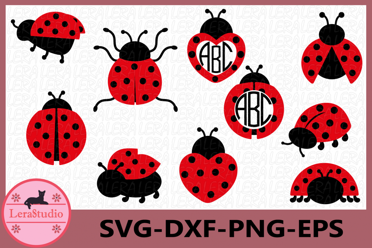Download Ladybug svg, Ladybug Monogram Frames SVG, Ladybugs Svg