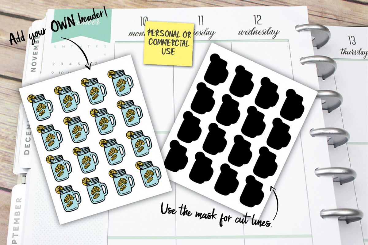 Mason Jar Planner Stickers example image 1