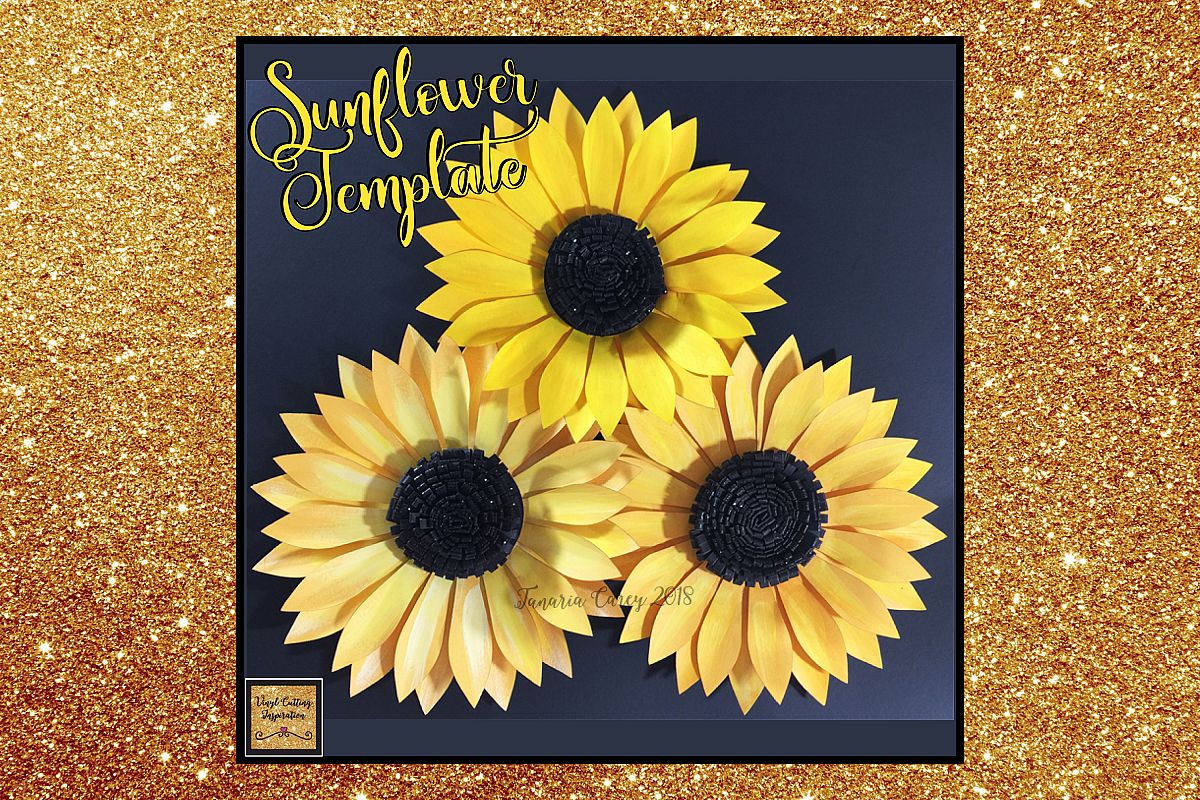 Paper Sunflower Template Svg Cut File Paper Flower print (135292