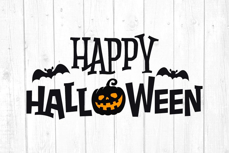 Happy Halloween Svg, Halloween Svg, Pumpkin, Bats, Svg Files example image 1