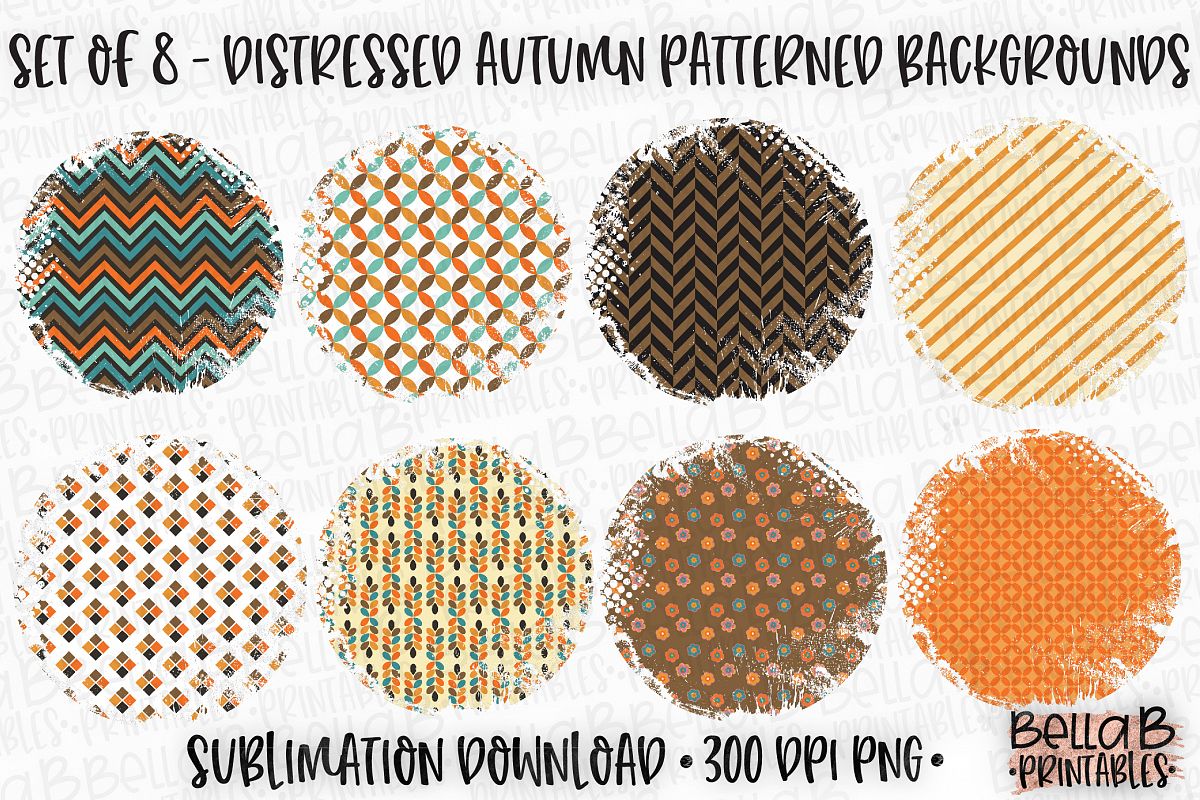 Autumn Fall Sublimation Background Bundle, Autumn Patterns example image 1