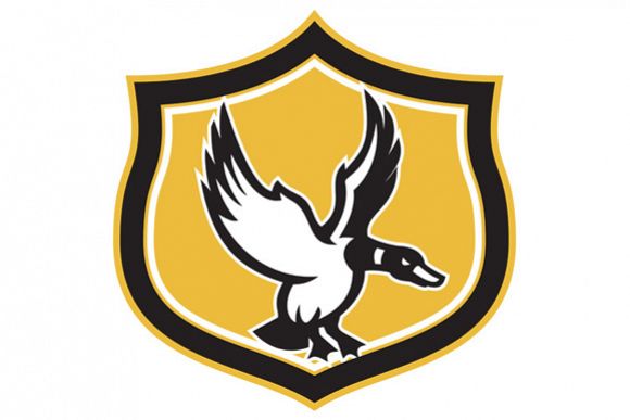 Mallard Duck Wings Landing Crest Retro example image 1