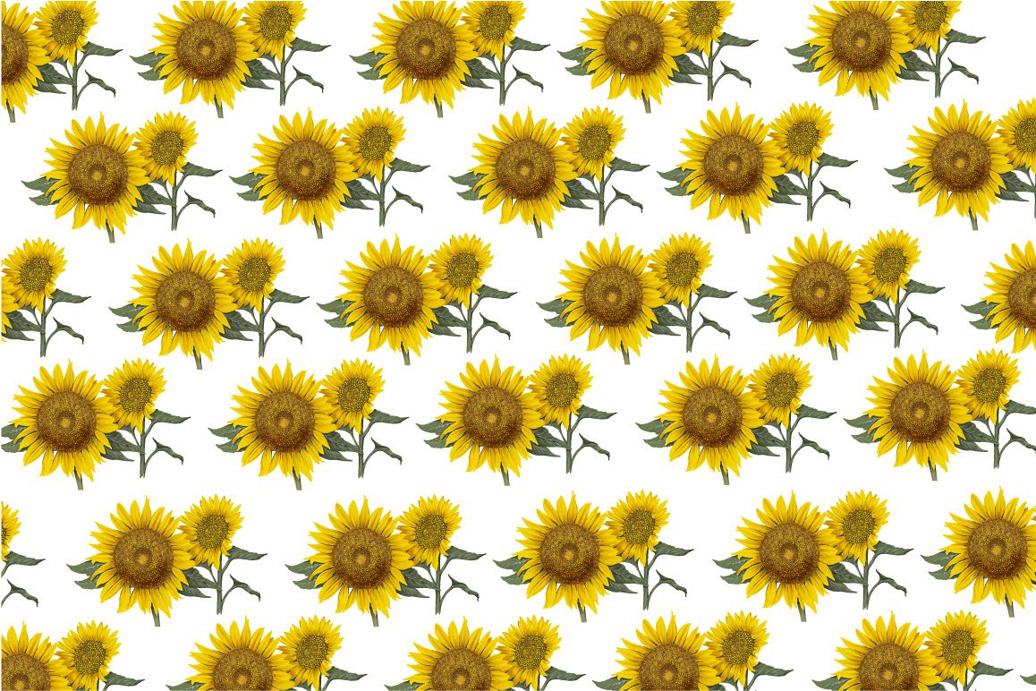 Autumn Hand Painting Sunflower Pattern