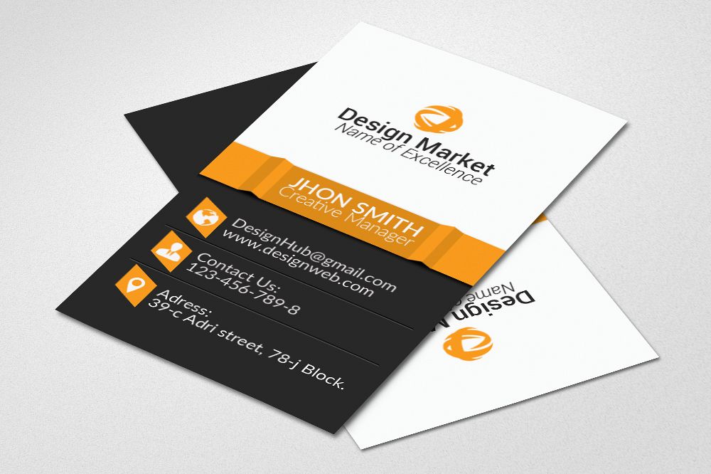Vertical Business Cards Psd Templates example image 1