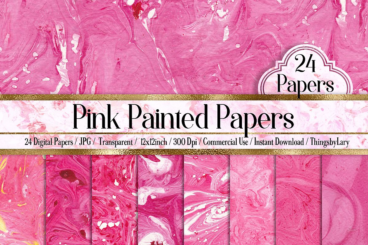24 Pink Paint Liquid Papers example image 1