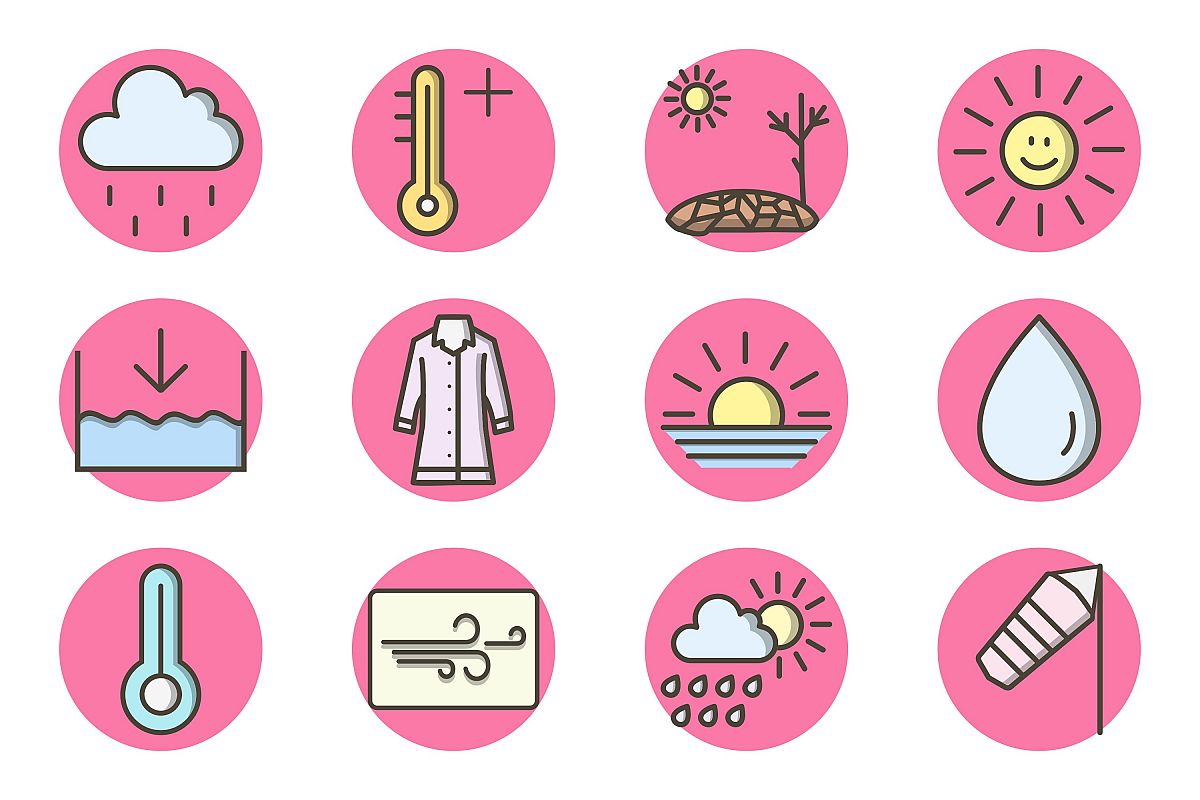 Set Of Weather And Season Icons example image 1