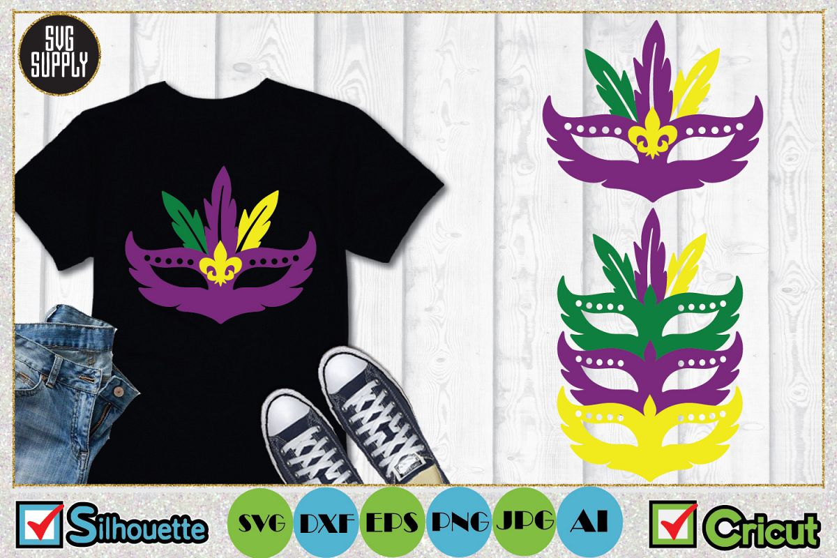 Mardi Gras Mask SVG Cut File example image 1