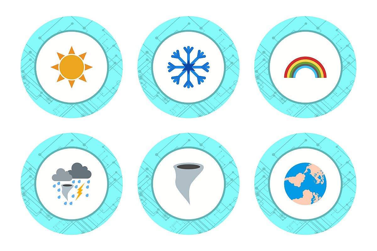 Set Of Weather And Season Icons example image 1
