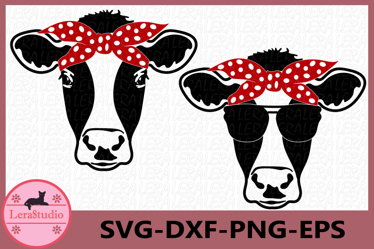 Cow with Bandana svg, Cow face SVG, Cow Head SVG, Farm svg (438708
