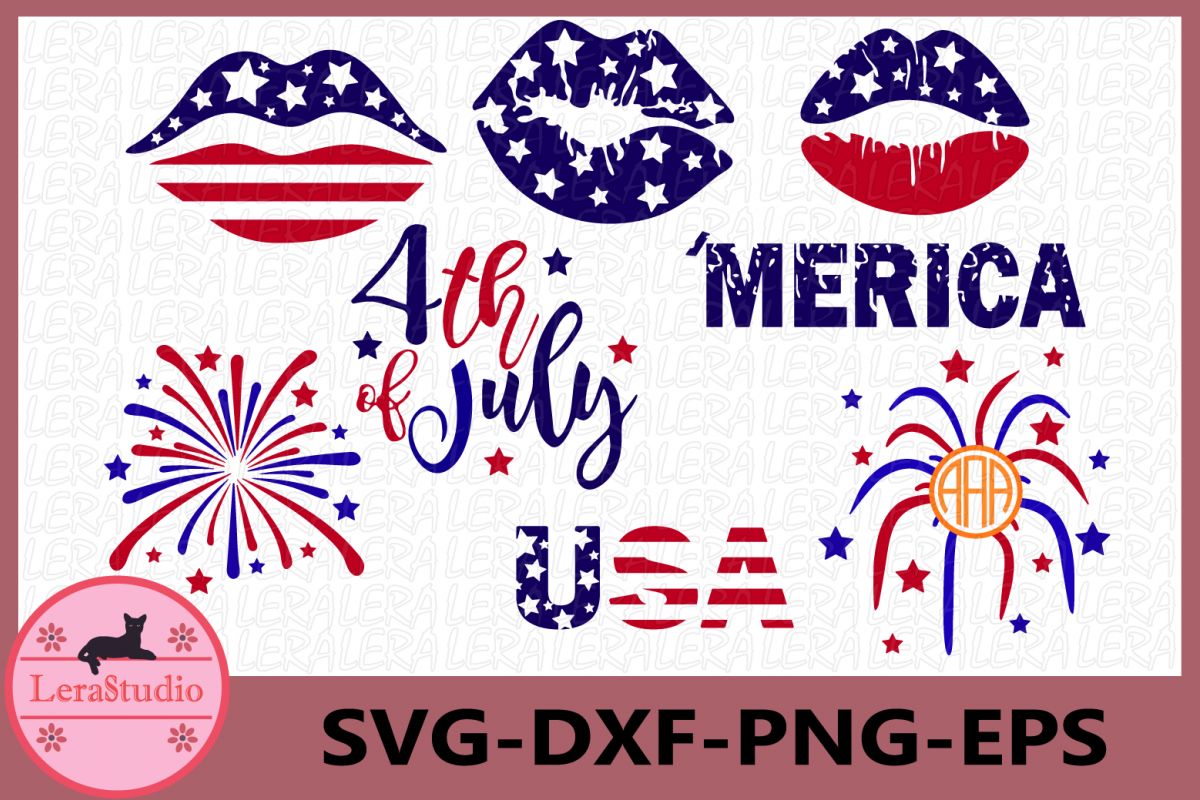 4th of July Svg, USA Svg Files, Fourth of July Monogram