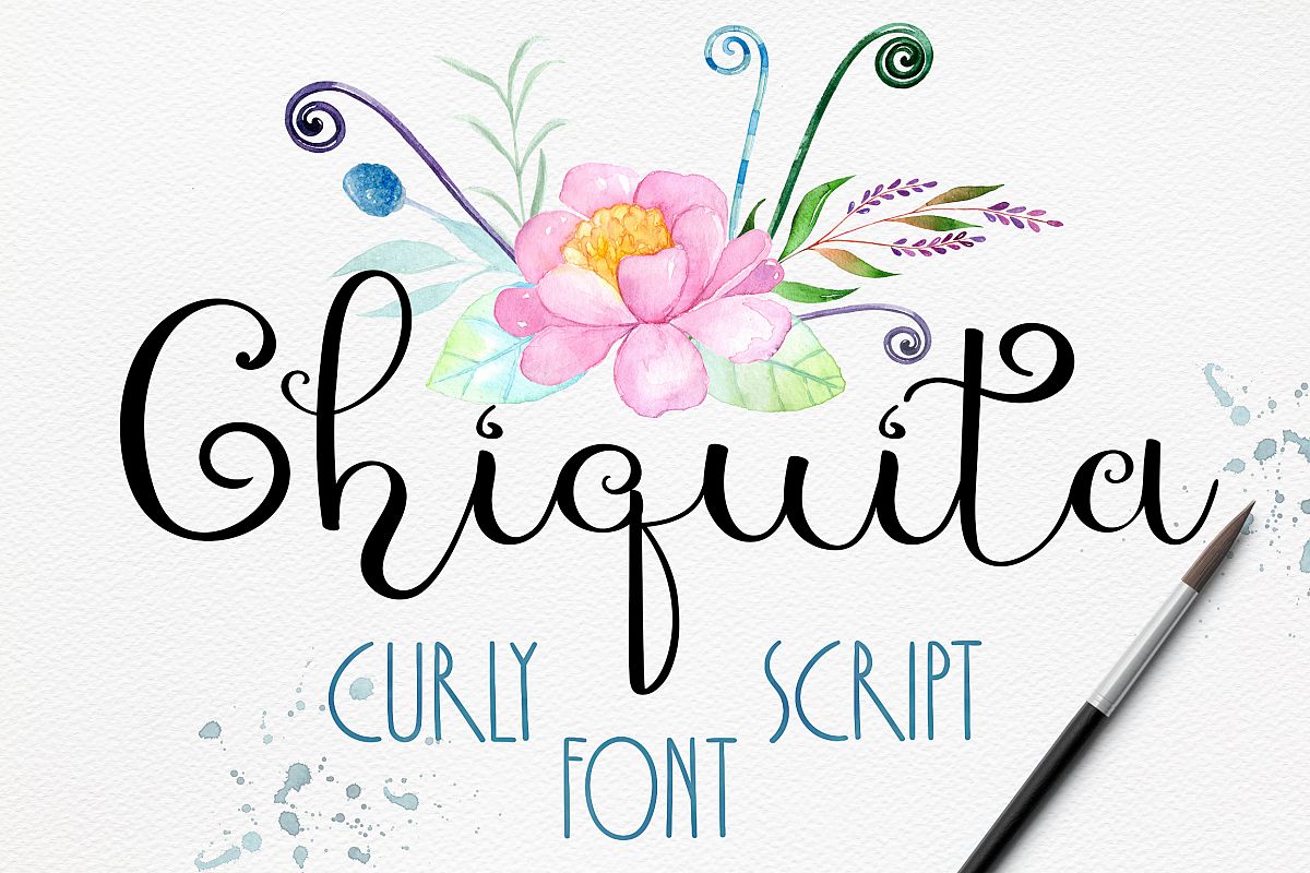 Chiquita - curly script font example image 1