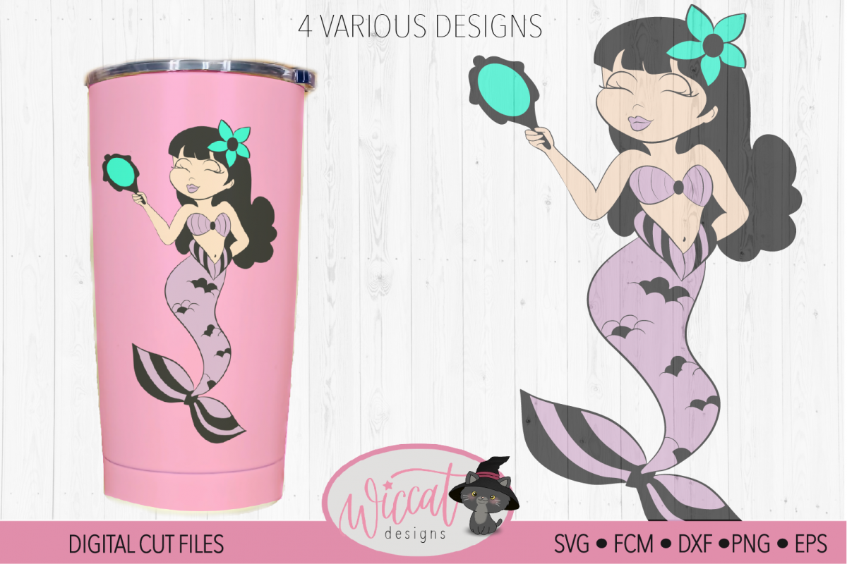 Mermaid with mirror tumbler design example image 1