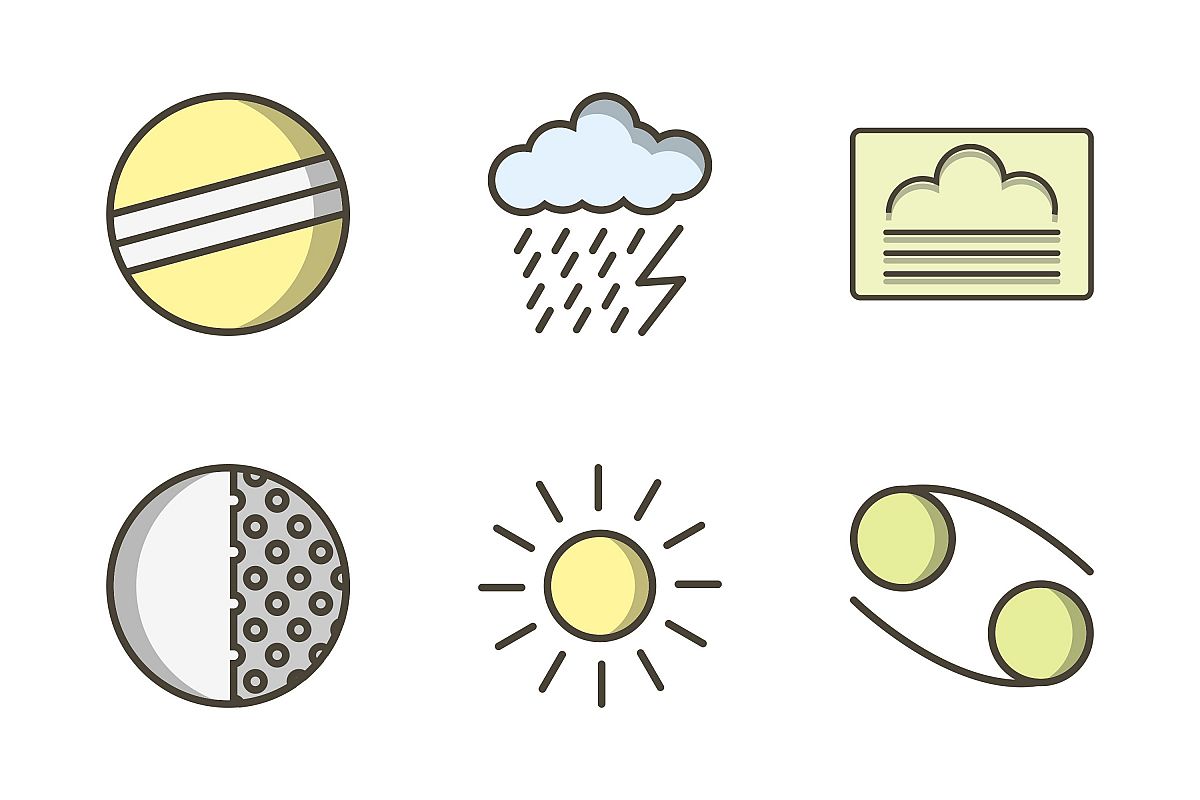 Set Of Weather And Season Icons example image 1