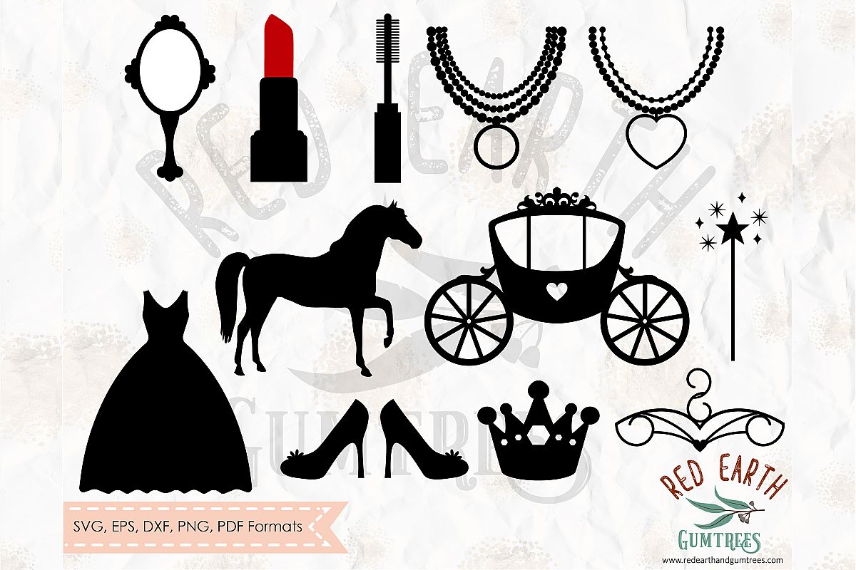 Princess collection elements bundle in SVG,DXF,PNG,EPS,PDF example image 1