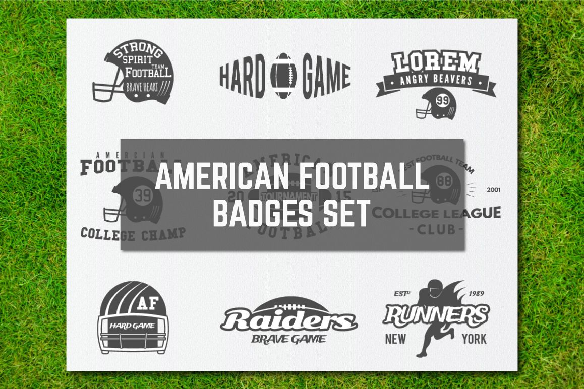 9 American Football Logos & Labels example image 1