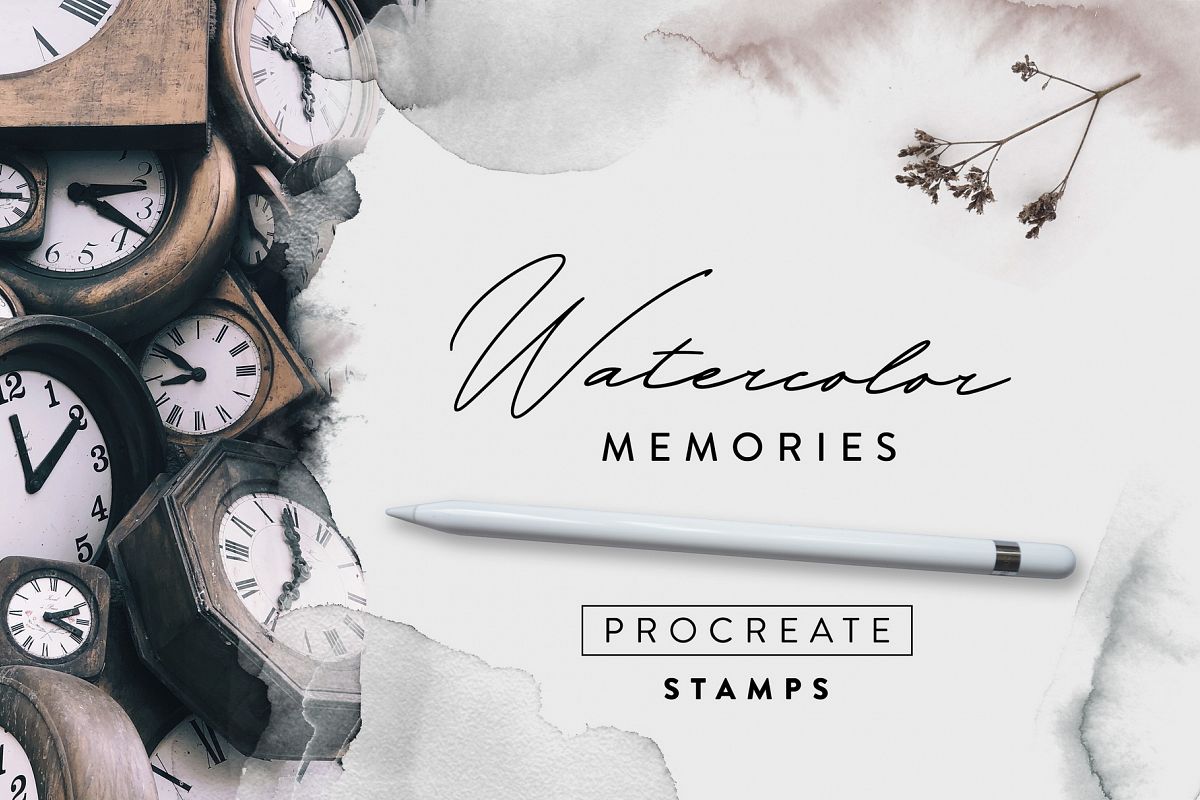 Watercolor Memories - Procreate Stamps example image 1