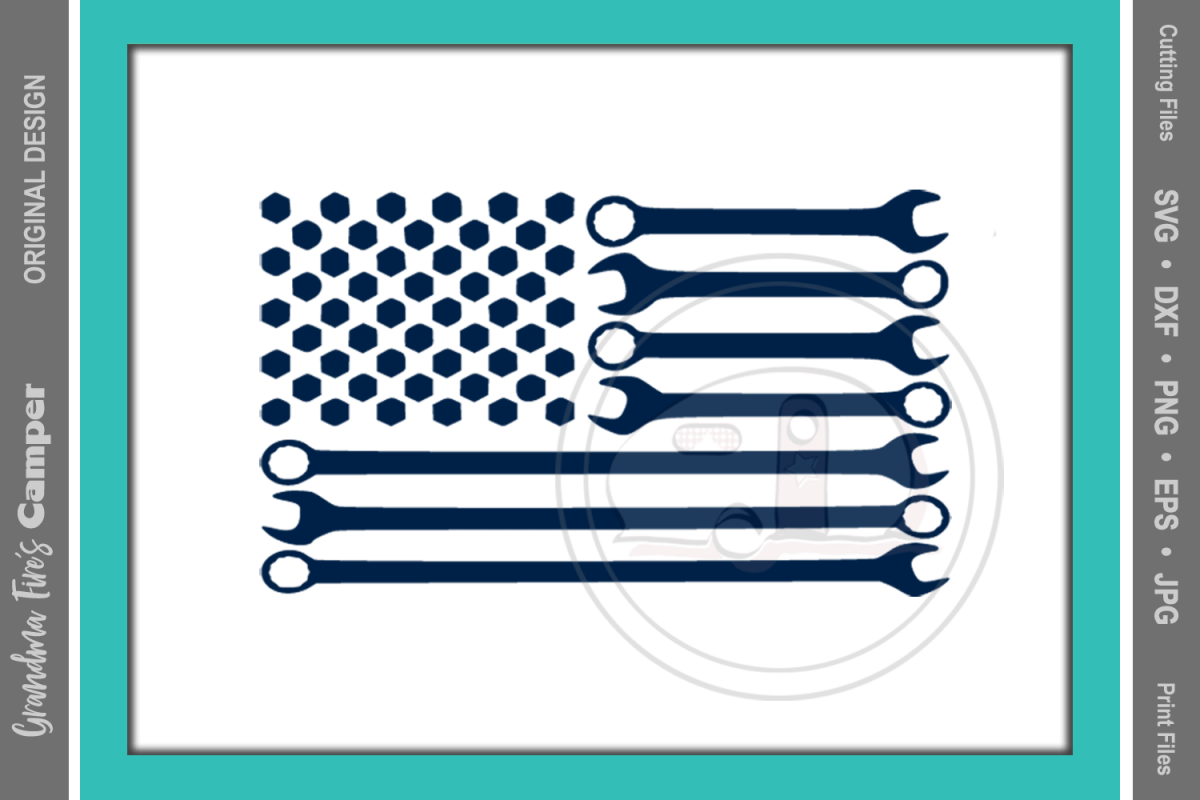 Download American Flag SVG, Wrench Flag, Mechanic