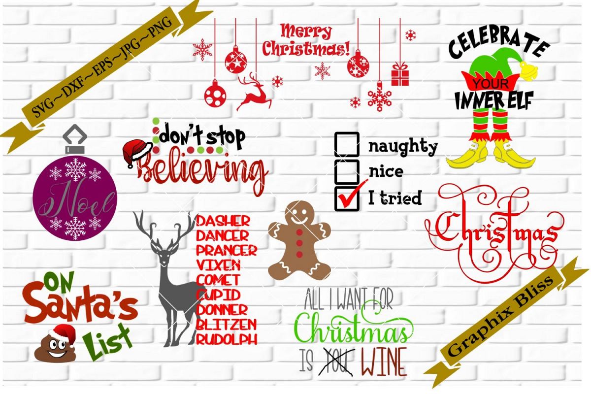 Christmas Theme Bundle 4 SVG DXF EPS PNG example image 1