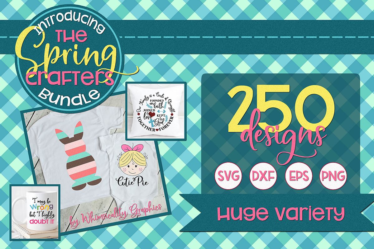 Spring Crafters Mega Bundle 250 Designs SVG DXF EPS PNG example image 1