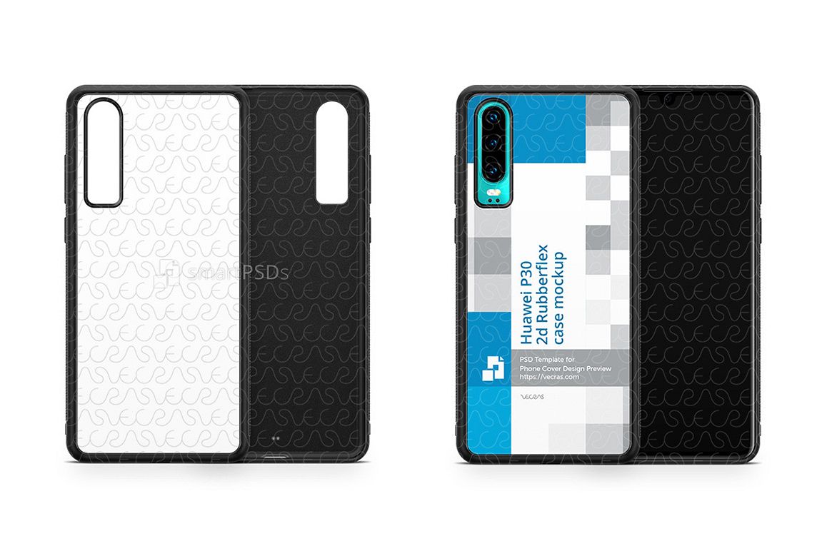 Huawei P30 2d RubberFlex Case Design Mockup 2019 example image 1