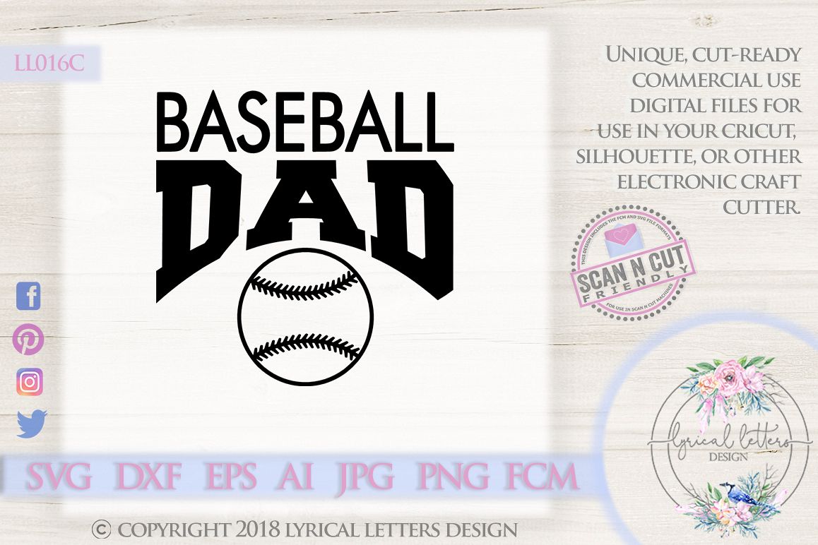 Baseball Dad Sports SVD DXF Cut File LL016C example image 1
