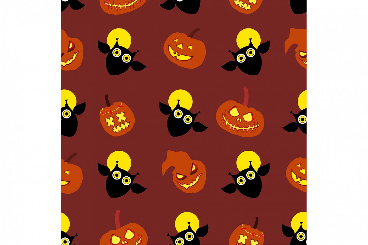 Seamless decorative vector background Happy Halloween. Print. Repeating background. Cloth design, wallpaper. example image 1
