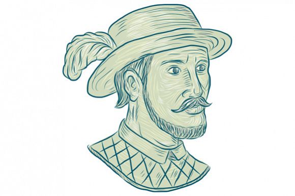Juan Ponce de Leon Explorer Drawing example image 1