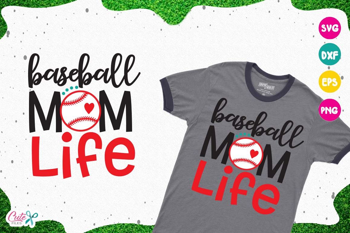 Baseball mom life SVG, cut files for craftter example image 1