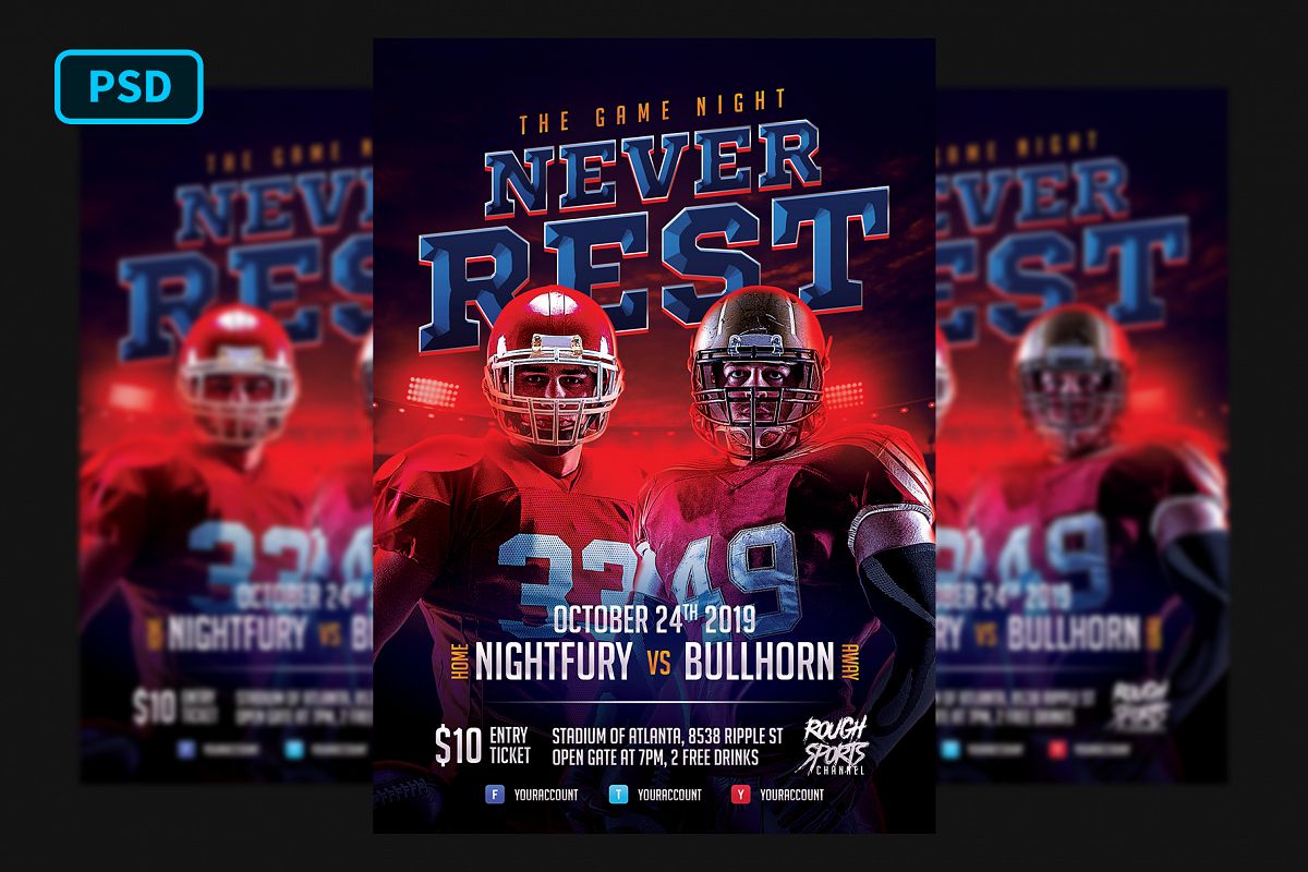 Football Game Flyer Template example image 1