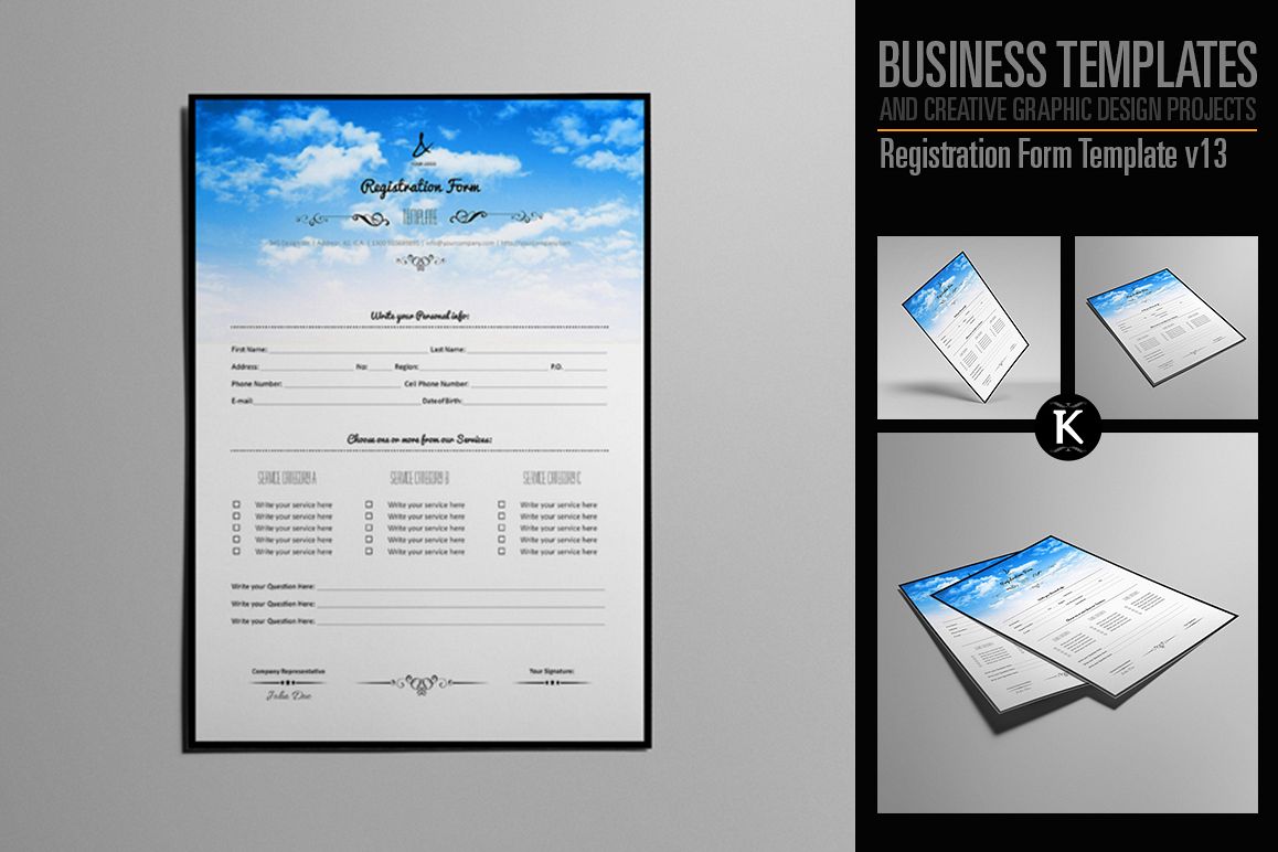 Registration Form Template v13 example image 1
