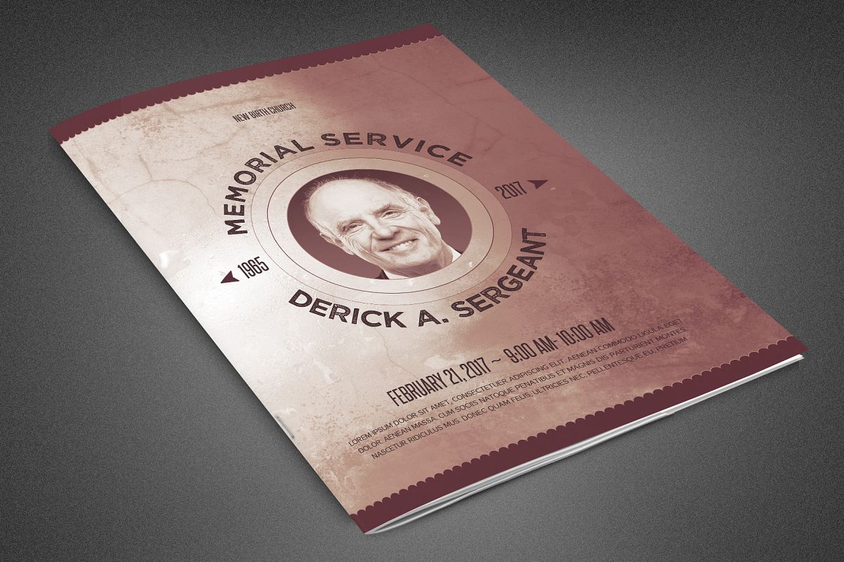 Chronicle Funeral Program Template example image 1