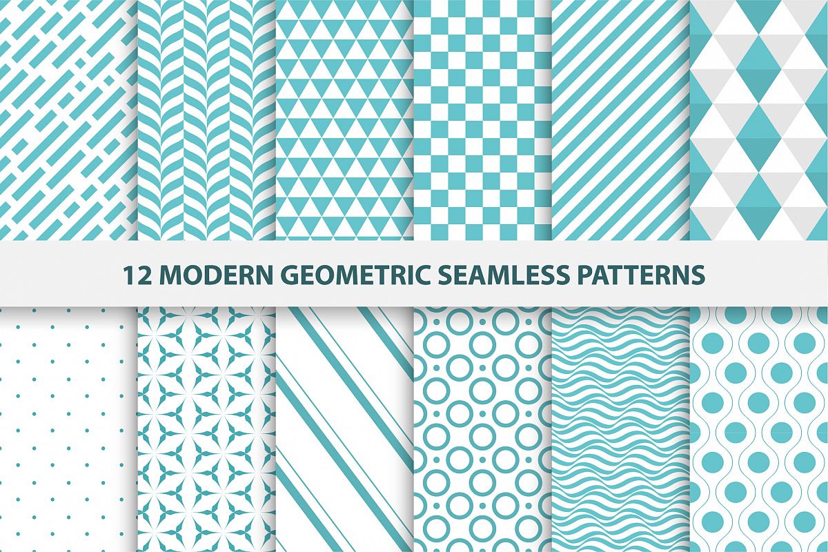 Modern geometric seamless patterns. example image 1