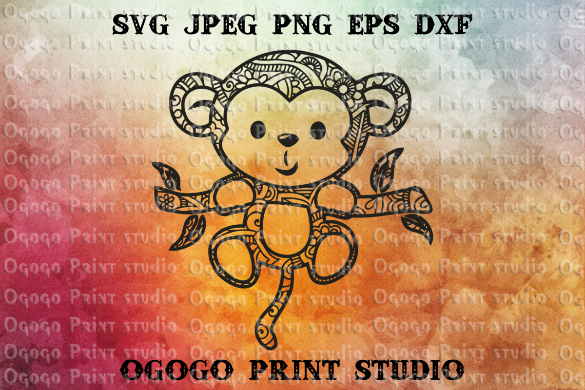 Download Monkey svg, Mandala SVG, Zentangle Svg, Animal svg