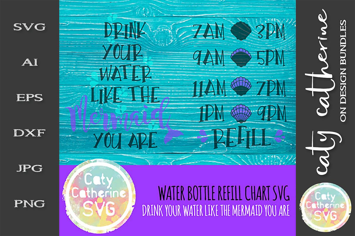 Drink Your Water Like The Mermaid You Are SVG Water Tracker example image 1