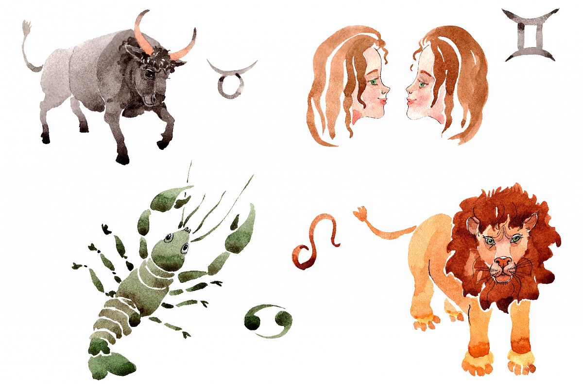 Horoscope Watercolor png example image 1