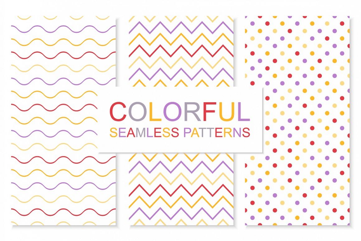 Colorful simple seamless patterns example image 1
