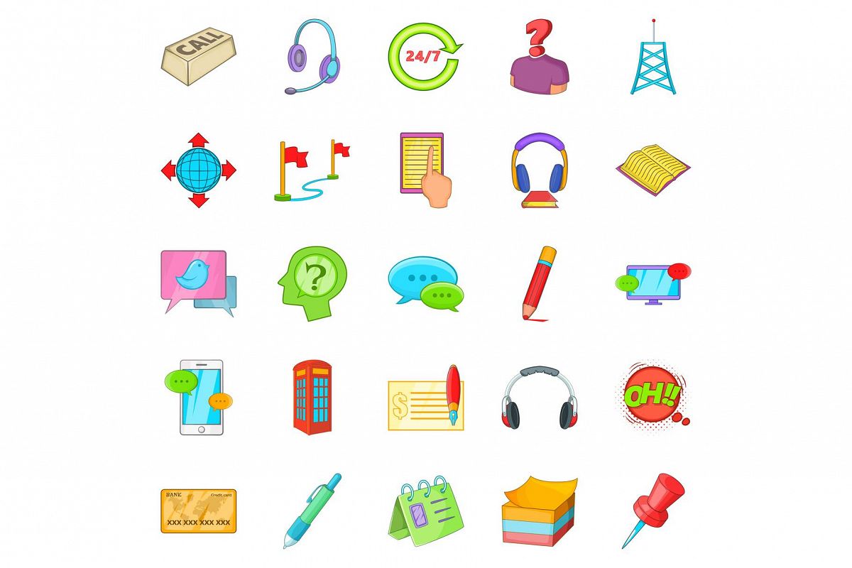 Appointment icons set, cartoon style example image 1