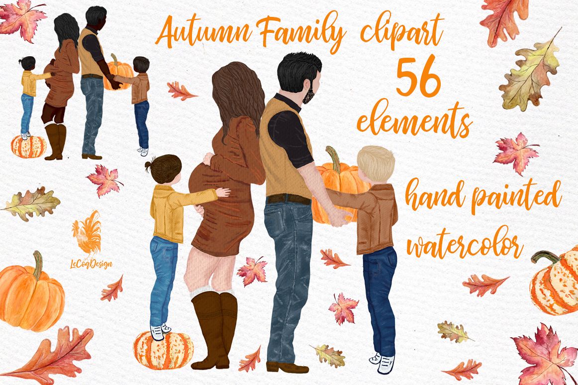 Family clipart, PREGNANT WOMEN IMAGE, Thanksgiving clipart example image 1